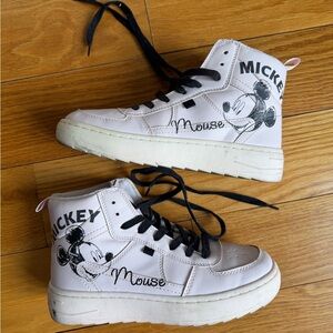 Zara Kids Mickey Mouse High-Top Sneakers - par pink and Black
